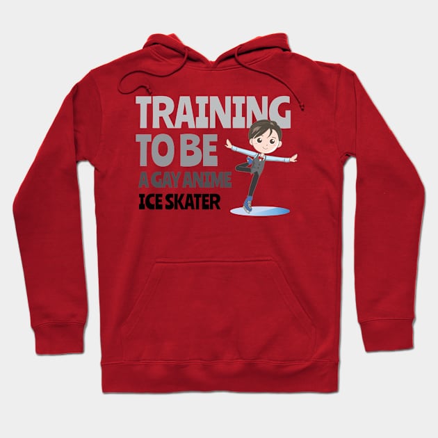 Training To Be A Gay Anime Ice Skater Hoodie by Lin Watchorn 